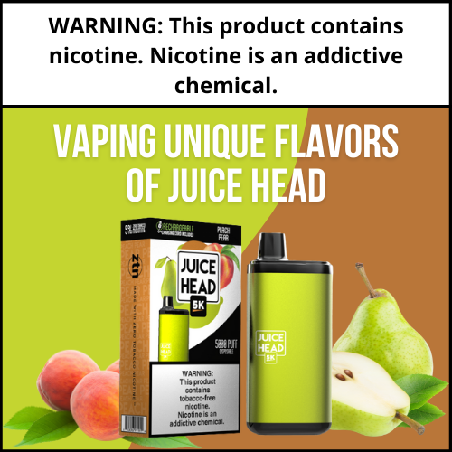 Vaping Unique Flavors of Juice Head Peach Pear Disposable Pod EJ Store
