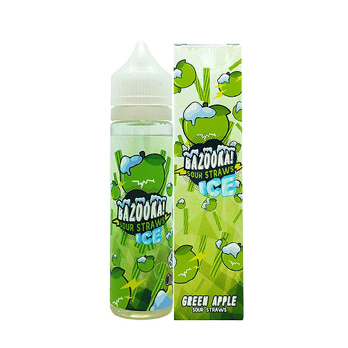 Green Apple Ice Sour Straws by Bazooka Sour Straws 60ml