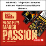 FUMI x Cloud Nurdz 55K Mango Passion a Dual Mesh Disposable with 55,000 Puffs