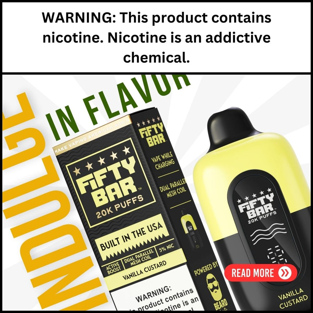 Indulge in Flavor: The Fifty Bar 20K Vanilla Custard Disposable Vape Review
