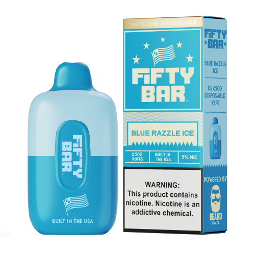 Blue Razzle Ice Disposable Vape (6500 Puffs) by Fifty Bar