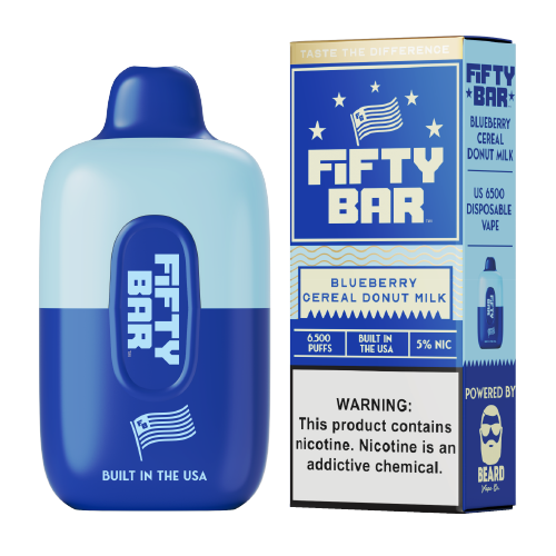 Blueberry Cereal Donut Milk Disposable Vape (6500 Puffs) by Fifty Bar