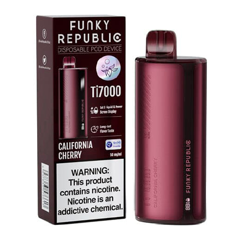 California Cherry Disposable Vape (7000 Puffs) by Funky Republic Ti7000