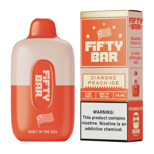 Diamond Peach Ice Disposable Vape (6500 Puffs) by Fifty Bar