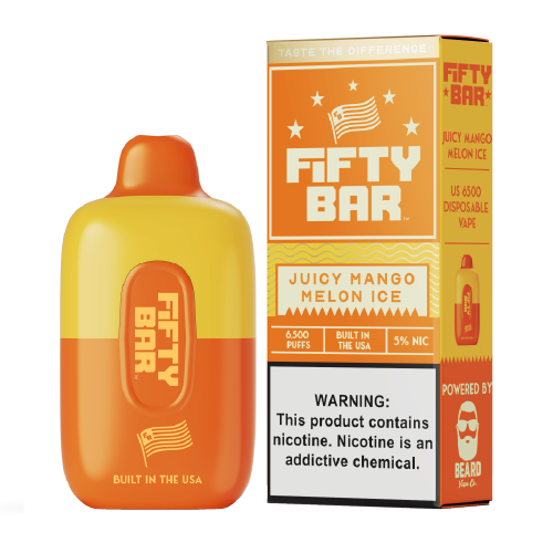 Juicy Mango Melon Ice Disposable Vape (6500 Puffs) by Fifty Bar