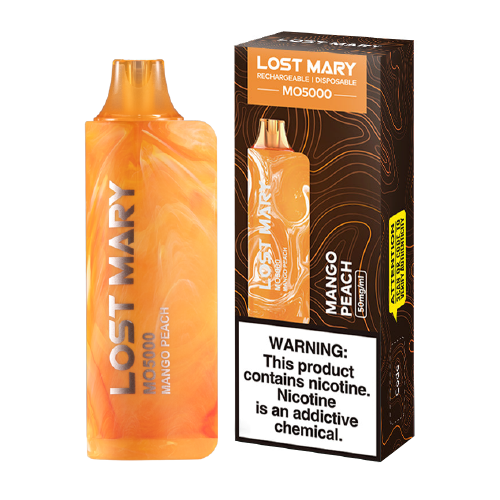 LOST MARY DISP MO5000 PUFFS 5CT- MANGO PEACH