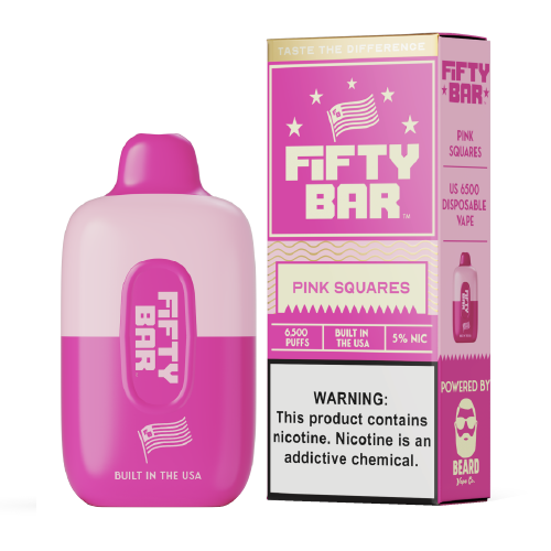 Pink Squares Disposable Vape (6500 Puffs) by Fifty Bar