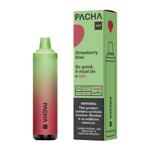 Buy Pachamama Syn Strawberry Kiwi 3000 Puffs Vape Disposable Online – EJ  Store